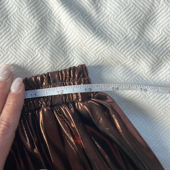 Bronze Metallic Pleated Maxi Skirt - Picture 5 of 6